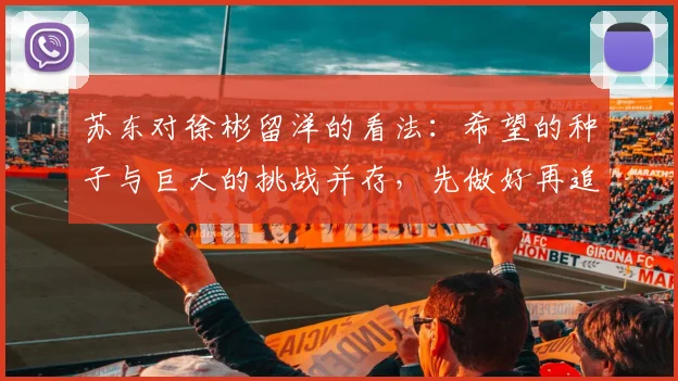 苏东对徐彬留洋的看法：希望的种子与巨大的挑战并存，先做好再追求完美